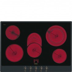 Pliidiplaat Smeg Colonial, 5 x Hilight, 72 cm, must/antratsiit raam