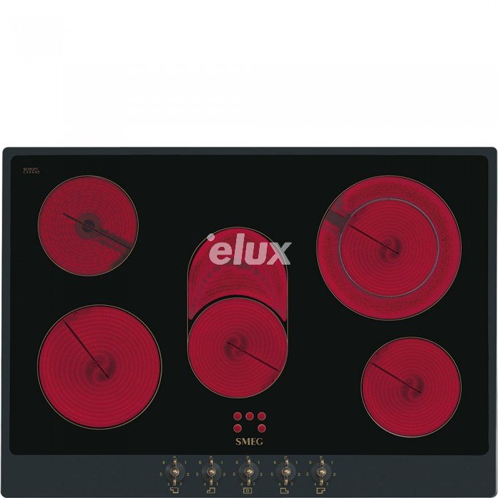 Pliidiplaat Smeg Colonial, 5 x Hilight, 72 cm, must/antratsiit raam