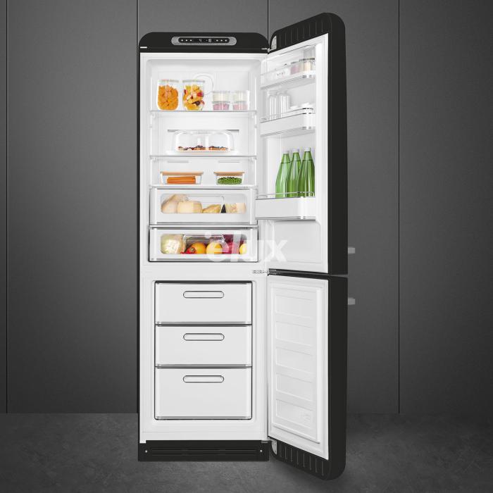 Külmik Smeg, 50-ndate stiil, NoFrost, 196,8 cm, 234/97 l, 35 dB, elektrooniline juhtimine, must