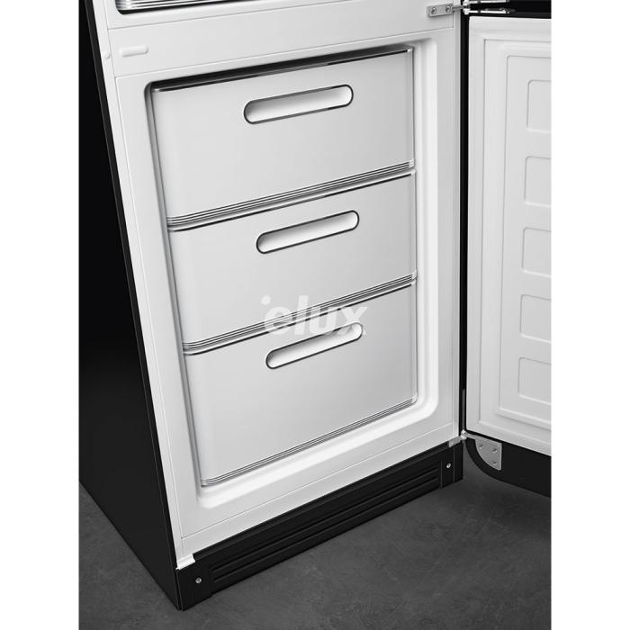 Külmik Smeg, 50-ndate stiil, NoFrost, 196,8 cm, 234/97 l, 35 dB, elektrooniline juhtimine, must