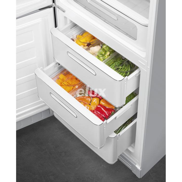 Külmik Smeg, 50-ndate stiil, NoFrost, 196 cm, 234/97 l, 35 dB, elektrooniline juhtimine, hõbedane
