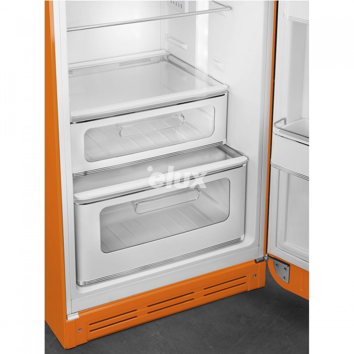 Külmik Smeg, 50-ndate stiil, 172 cm, 222/72 l, 37 dB, mehaaniline, parem, oranž