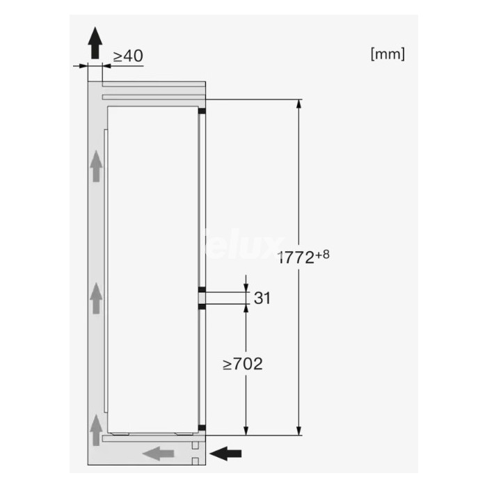 Külmik Miele KD 7714 E, integreeritav, 177 cm, 183/84 l, 35 dB, valge
