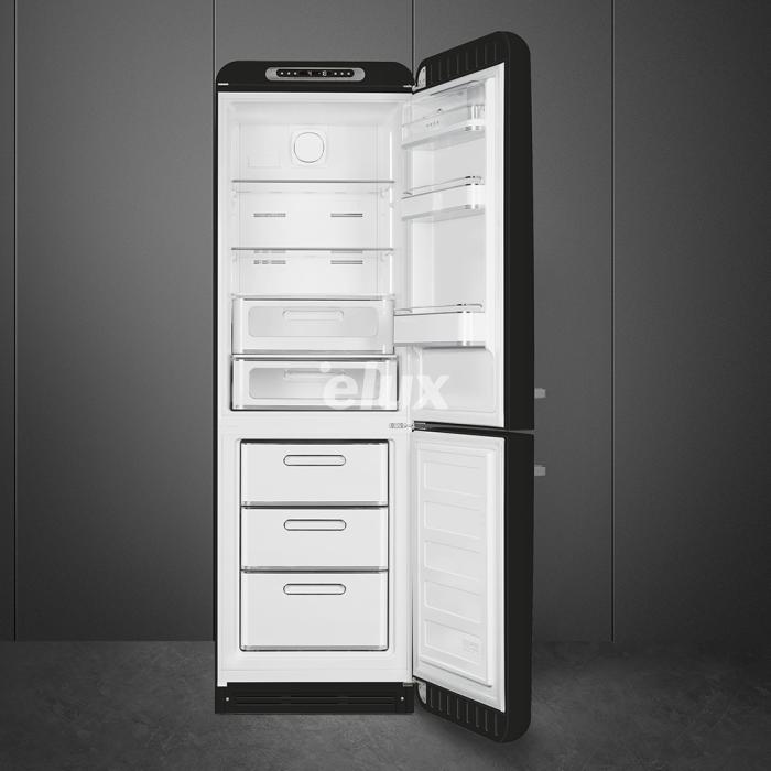 Külmik Smeg, 50-ndate stiil, NoFrost, 196,8 cm, 234/97 l, 35 dB, elektrooniline juhtimine, must