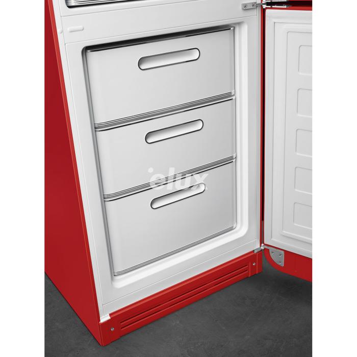 Külmik Smeg, 50-ndate stiil, 196 cm, 234/97 l, 35 dB, elektrooniline juhtimine, NoFrost, punane