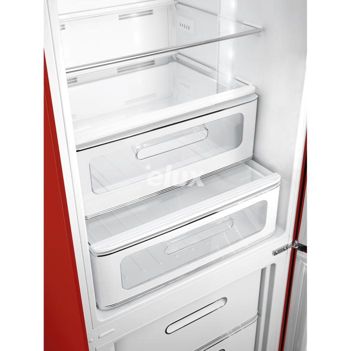 Külmik Smeg, 50-ndate stiil, 196 cm, 234/97 l, 35 dB, elektrooniline juhtimine, NoFrost, punane