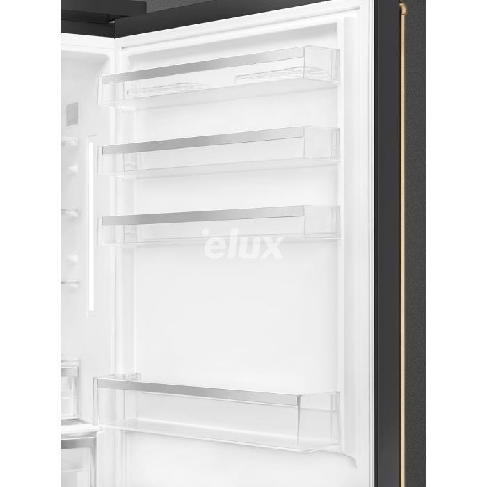 Külmik Smeg Colonial, 195 cm, 344/137 l, 36 dB, elektrooniline juhtimine, NoForst, parem, antratsiit/messing