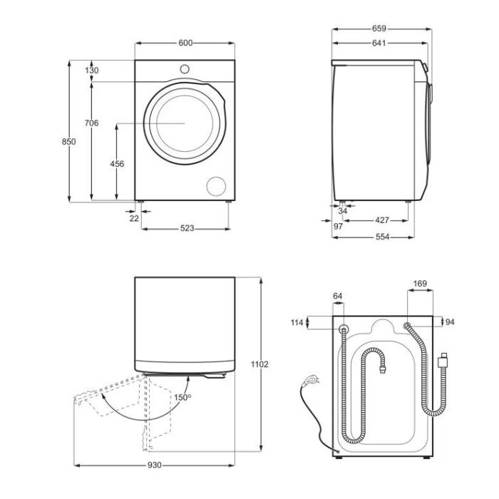 Pesumasin-kuivati Electrolux, 10,5/6 kg, 1500 p/min