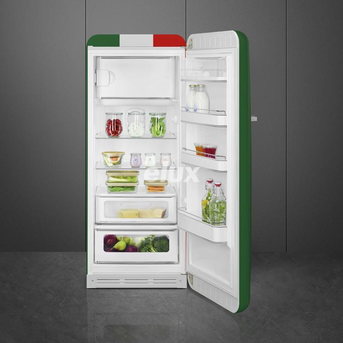 Külmik Smeg, 50-ndate stiil, 153 cm, 244/26 l, 35 dB, mehaaniline juhtimine, Itaalia trikoloor