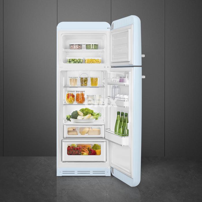 Külmik Smeg, 50-ndate stiil, 172 cm, 222/72 l, 34 dB, mehaaniline, parem, pastellsinine
