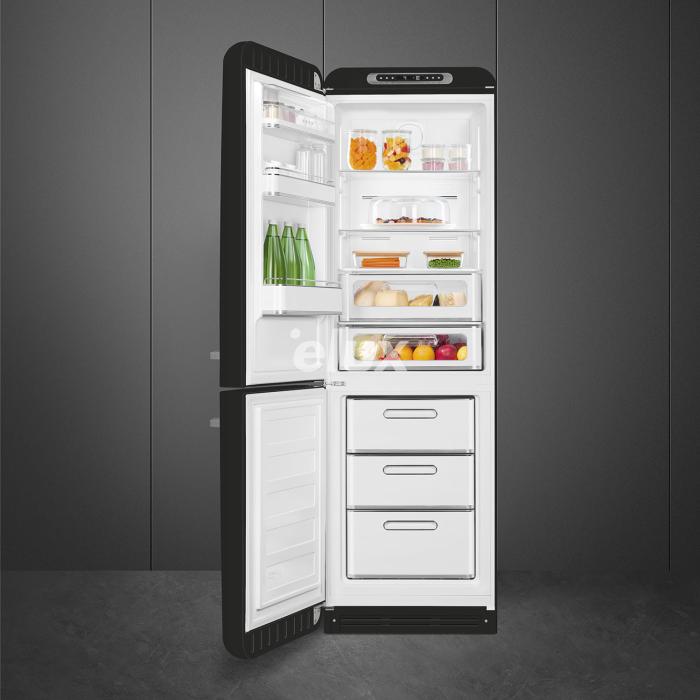 Külmik Smeg, 50-ndate stiil, 196 cm, 234/97 l, 35 dB, elektrooniline juhtimine, NoFrost, must