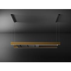 LIGHT.IS.120BR Saare (rippuv) retsirkuleeriv õhupuhastaja Falmec LIGHT 120 cm, dialoog süsteem, Multi Air tehnoloogia, 500 m3/h, rv teras, karastatud klaas, pronks
