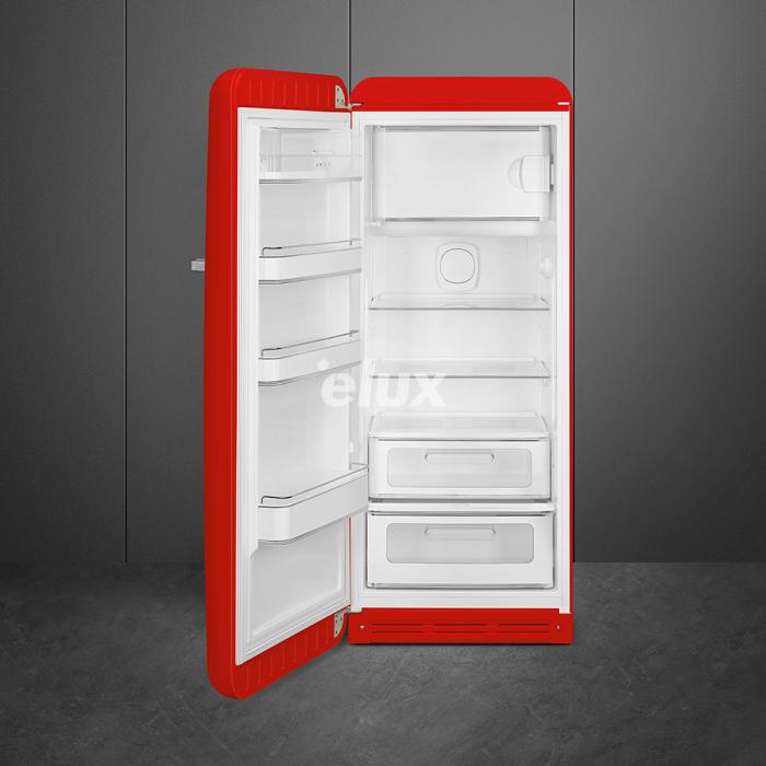 Külmik Smeg, 50-ndate stiil, 153 cm, 244/26 l, 35 dB, mehaaniline juhtimine, punane