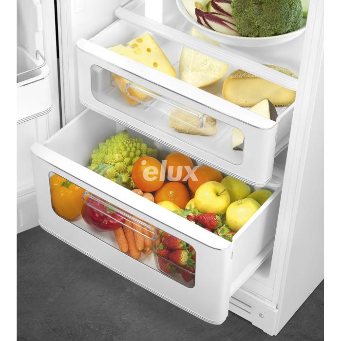 Külmik Smeg, 50-ndate stiil, 172 cm, 222/72 l, 34 dB, mehaaniline, vasak, valge