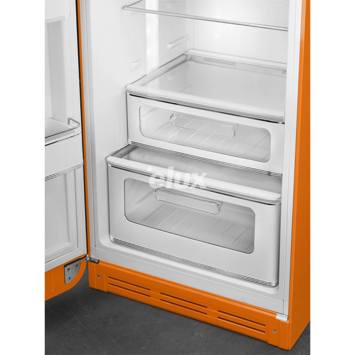 Külmik Smeg, 50-ndate stiil, 172 cm, 222/72 l, 34 dB, mehaaniline, vasak, oranž