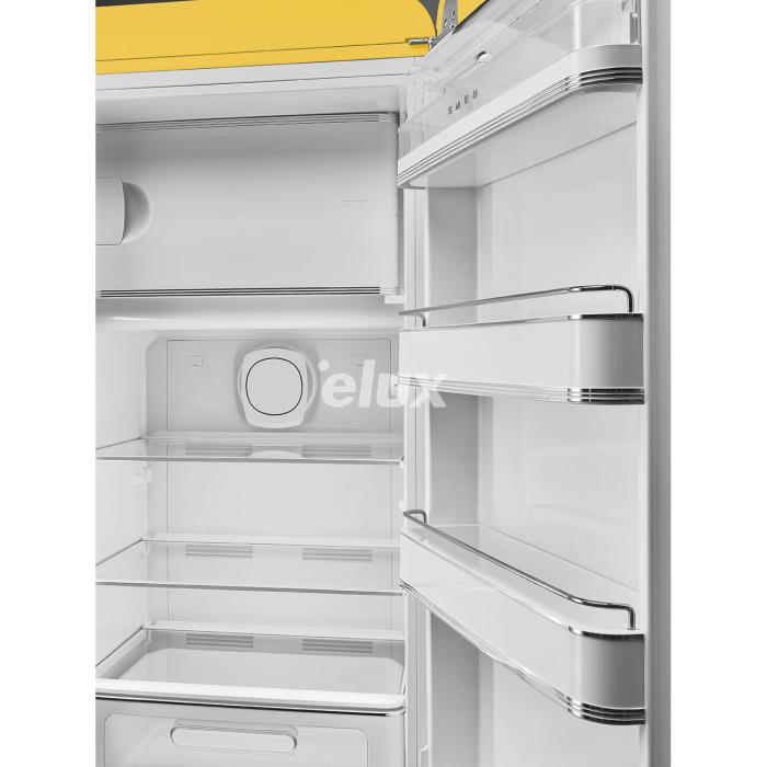 Külmik Smeg, 50-ndate stiil, 153 cm, 244/26 l, 35 dB, mehaaniline juhtimine, kollane