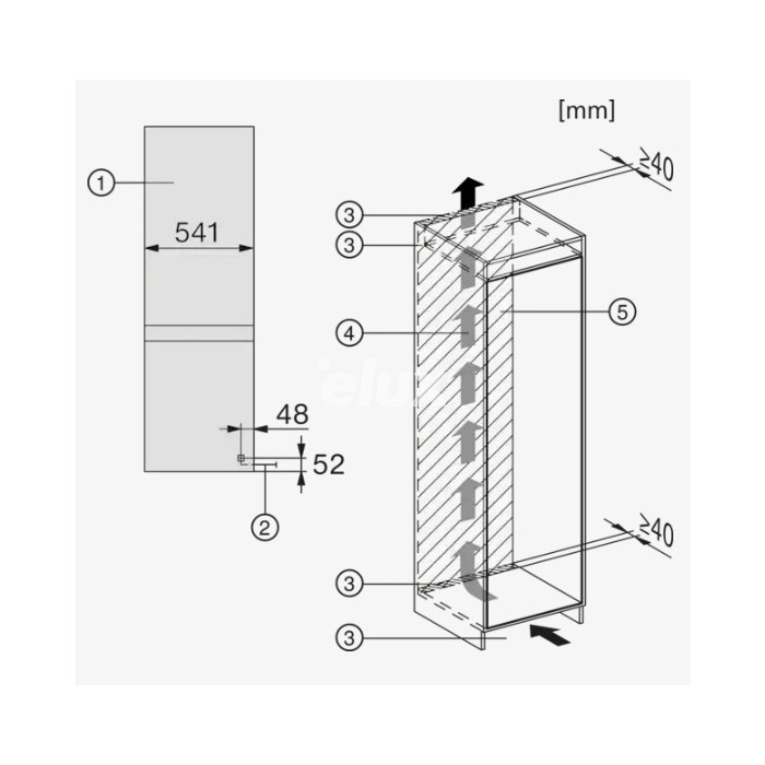 Külmik Miele KDN 7714 E, integreeritav, 177 cm, 184/76 l, NoFrost, 35 dB, valge