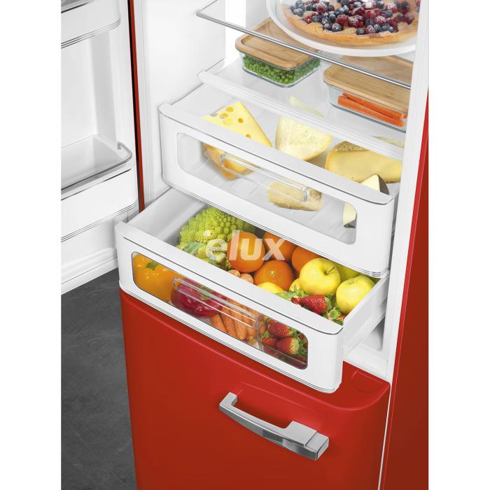 Külmik Smeg, 50-ndate stiil, NoFrost, 196 cm, 234/97 l, 35 dB, elektrooniline juhtimine, punane