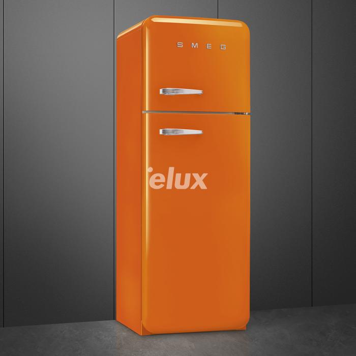 Külmik Smeg, 50-ndate stiil, 172 cm, 222/72 l, 34 dB, mehaaniline, parem, oranž
