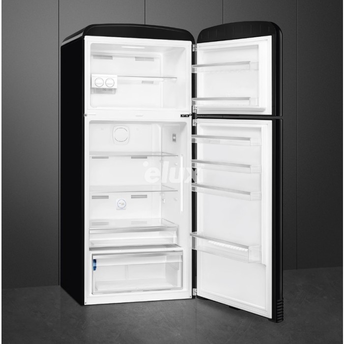 Külmik Smeg, 50-ndate stiil, 192 cm, 400/124 l, 41 dB, elektrooniline juhtimine, parem, must