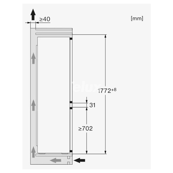 Külmik Miele KD 7724 E, integreeritav, 177 cm, 183/84 l, 35 dB, valge