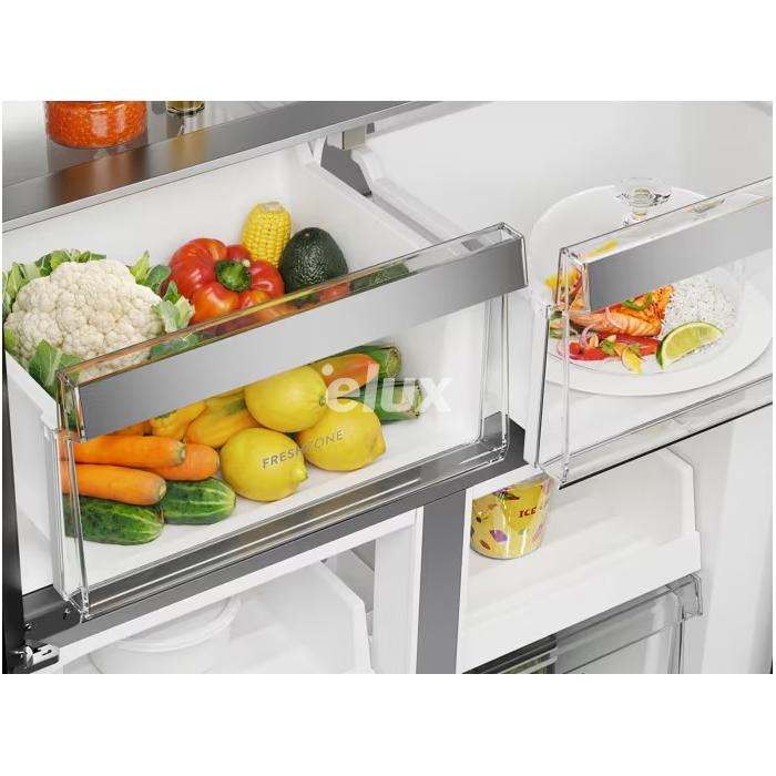Külmik Electrolux, Side-by-side, 180 cm, 269/153 l, 38 dB, puutetundlik, NoFrost, rv-teras