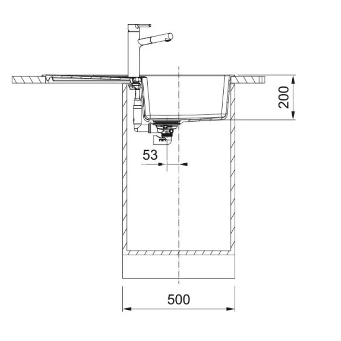 Valamu Franke CENTRO CNG 611-86, Fragranit, matt must