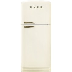 Külmik Smeg, 50-ndate stiil, "Jenkki", 192 cm, 400/124 l, 41 dB, elektrooniline juhtimine, parem, kreem/messing