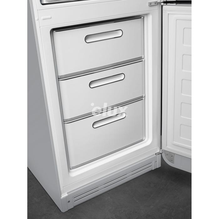 Külmik Smeg, 50-ndate stiil, 196 cm, 234/97 l, 35 dB, elektrooniline juhtimine, NoFrost, hõbedane