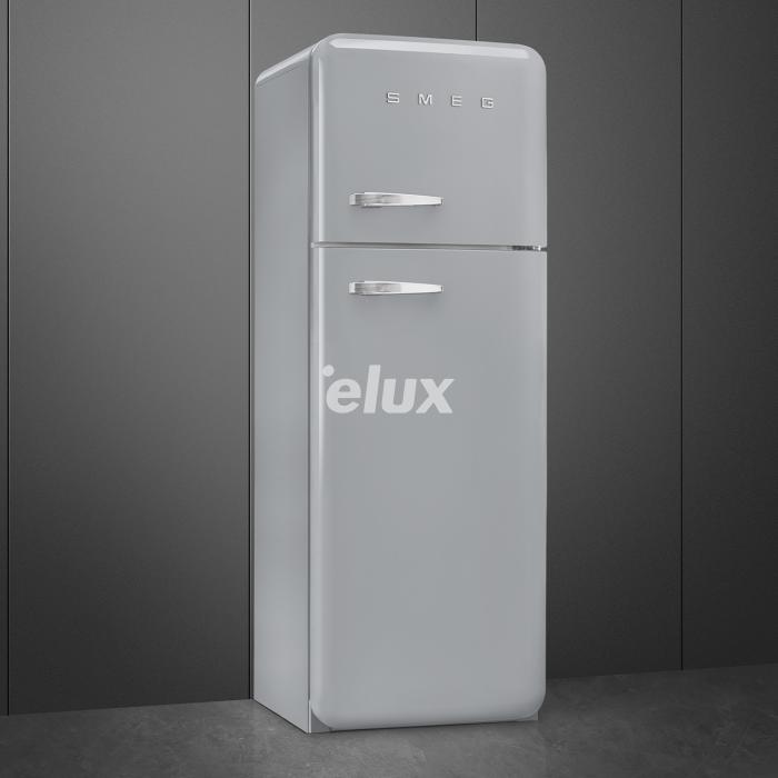 Külmik Smeg, 50-ndate stiil, 172 cm, 222/72 l, 34 dB, parem, mehaaniline juhtimine, hõbedane