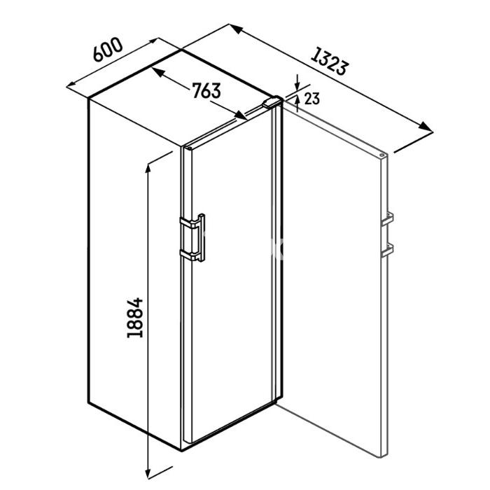 Veinikülmik Liebherr GrandCru, 188,4 cm, 229 pudelit, 38 dB, must