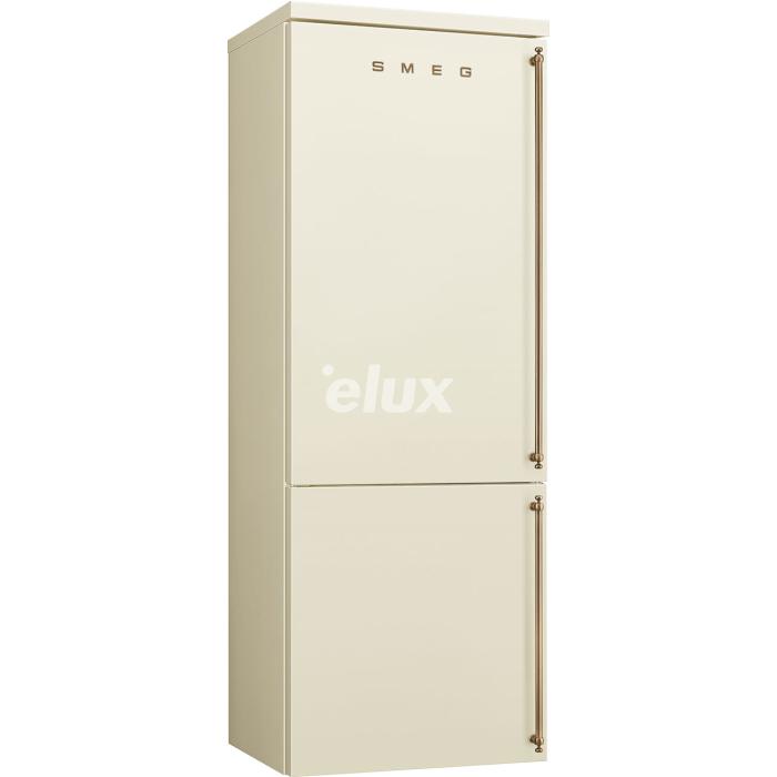 Külmik Smeg Colonial, 195 cm, 344/137 l, 36 dB, elektrooniline juhtimine, vasak, kreem/messing