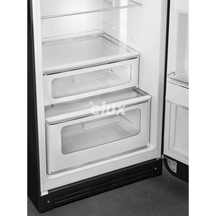 Külmik Smeg, 50-ndate stiil, 172 cm, 222/72 l, 34 dB, mehaaniline, parem, must