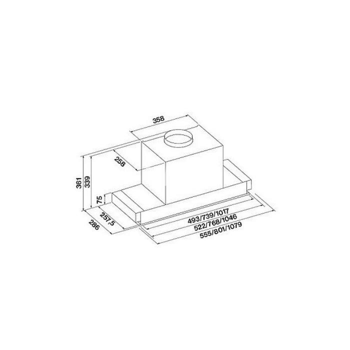 Integreeritav õhupuhastaja Falmec GRUPPO INCASSO COMFORT 105 cm, 800 m3/h, LED 2 x 1,2 W (muudetav valguse temp. 2700-5600K), rv teras AISI304, dialoogsüsteem
