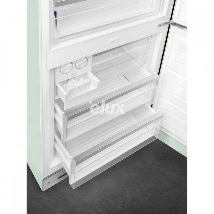 Külmik Smeg, 50-ndate stiil, 205 cm, 344/137 l, 41 dB, elektrooniline juhtimine, NoFrost, pastellroheline