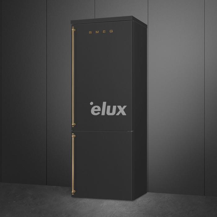 Külmik Smeg Colonial, 195 cm, 344/137 l, 36 dB, elektrooniline juhtimine, NoForst, parem, antratsiit/messing