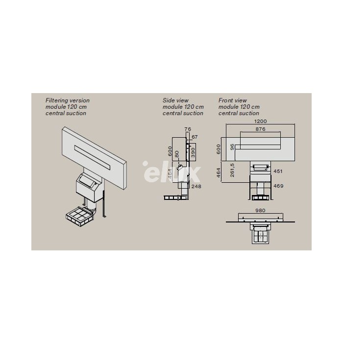 Seina integreeritav õhupuhastaja Falmec AIRWALL, 600 m3/h, A++