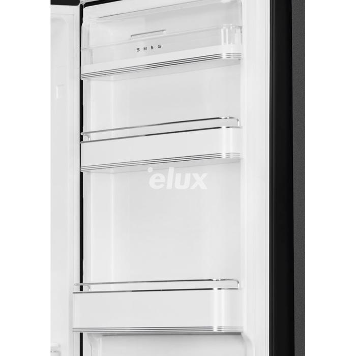 Külmik Smeg, 50-ndate stiil, NoFrost, 196,8 cm, 234/97 l, 35 dB, elektrooniline juhtimine, must