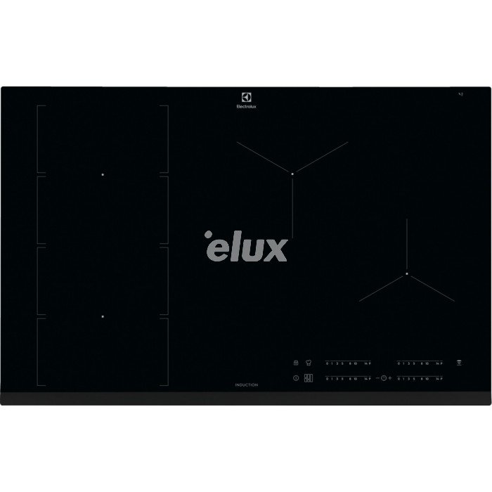 Pliidiplaat Electrolux, 4 x induktsioon, 78 cm, Hob2Hood, faasitud esiserv, must