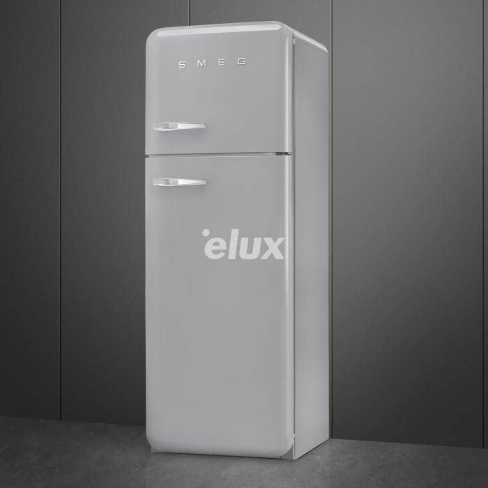 Külmik Smeg, 50-ndate stiil, 172 cm, 222/72 l, 34 dB, parem, mehaaniline juhtimine, hõbedane