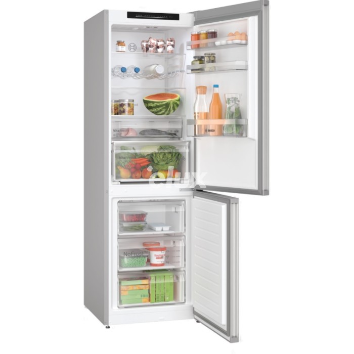 Külmik Bosch, 186 cm, 218/103 l, 35 dB, elektrooniline juhtimine, NoFrost, inox