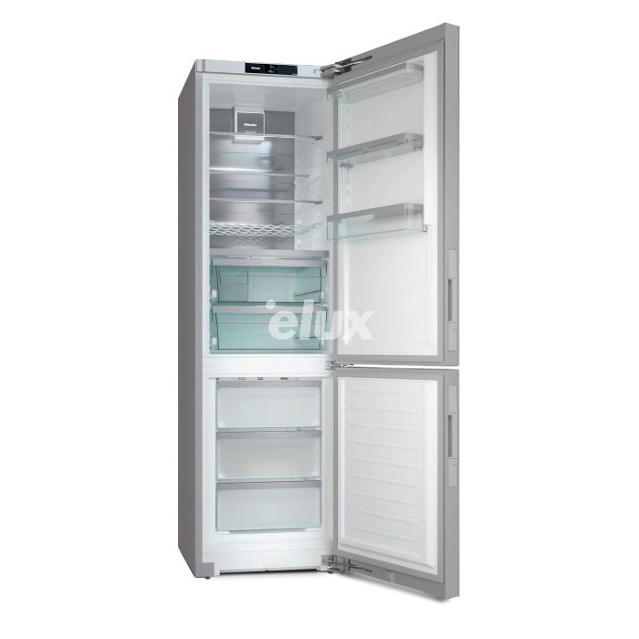 Külmik Miele, 201 cm, 259/103 l, 35 dB, puutetundlik juhtimine, NoFrost, säravvalge klaas