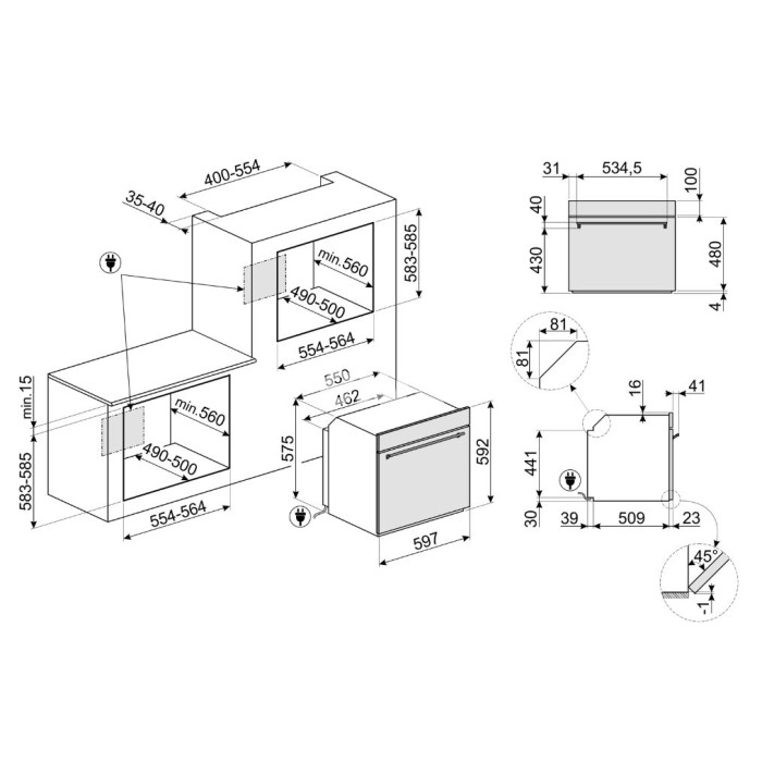 Ahi Smeg Classic, A+, 68 l, pürolüüs, rv teras