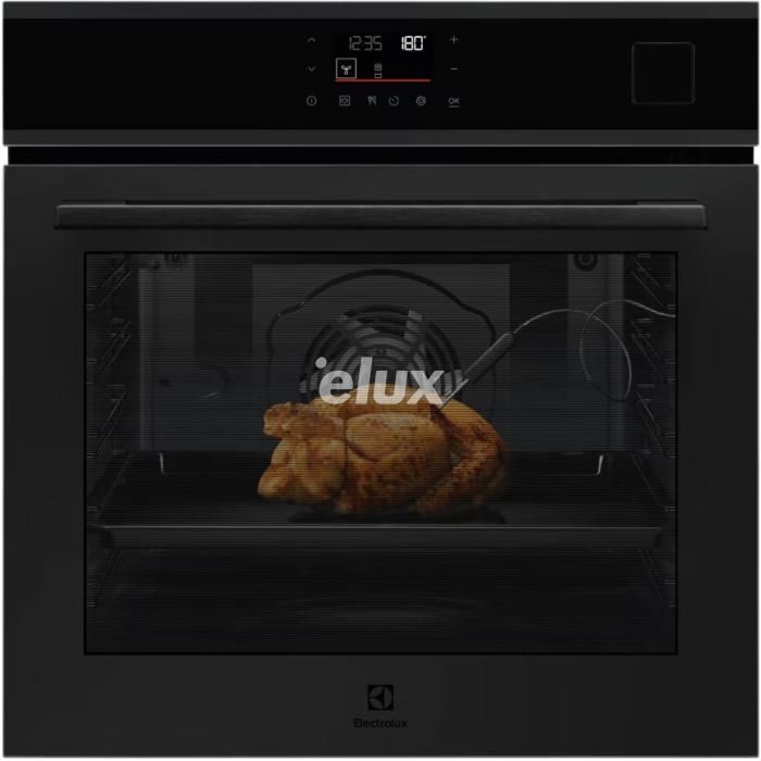Духовой шкаф Electrolux, 72 л, функция очистки паром, матовый черный цвет.