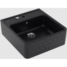 Valamu Villeroy&Boch, Butler, 60 cm, pealt paigaldatav, nupuga, keraamiline, Mosaique Black