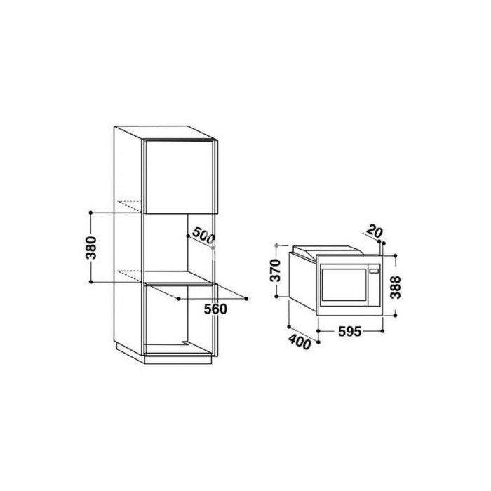Mikrolaineahi Whirlpool, integreeritav, 25 l, 900 W