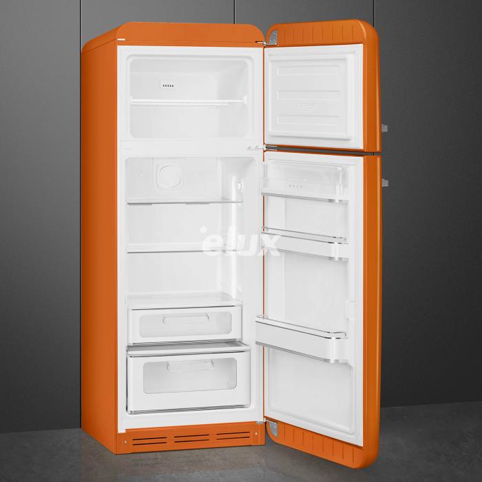 Külmik Smeg, 50-ndate stiil, 172 cm, 222/72 l, 34 dB, mehaaniline, parem, oranž