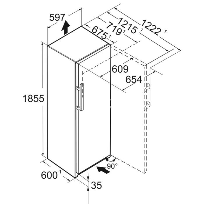Sügavkülmik Liebherr, NoFrost, 185,5 cm, 278 l, 34 dB, must