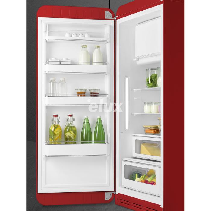 Külmik Smeg, 50-ndate stiil, 153 cm, 244/26 l, 35 dB, mehaaniline juhtimine, punane
