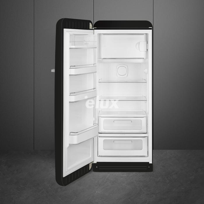 Külmik Smeg, 50-ndate stiil, 153 cm, 244/26 l, 35 dB, mehaaniline juhtimine, must